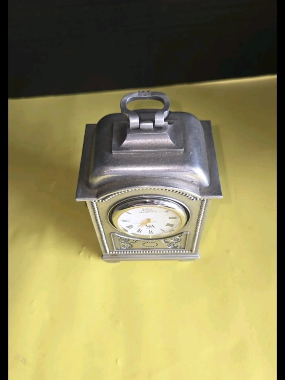 Beautiful Royal Selangor Hand Finished Functional Pewter Carriage Table Clock